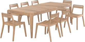 Rendez-Vous D&eacute;co Mesa y sillas de jard&iacute;n para 8 personas de madera de teca reciclada