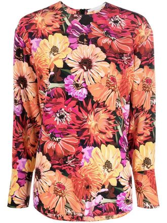 Stella McCartney floral-print silk blouse - women - Silk - 36 - Red
