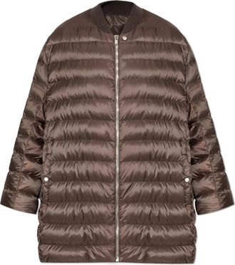 Rick Owens Flight Parka - unisex - Gewatteerde jassen - Bruin - M - Wol - Jassen