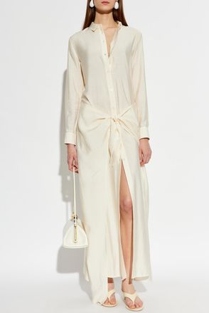 Emporio Armani Long Sleeve Dress, Womens, Cream