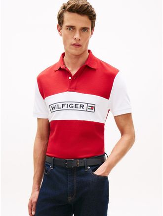 Tommy Hilfiger Mens Regular Fit Wicking Pique Polo - Red - XXXL