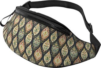 Generic Vintage Pattern 1 Print Waist Pack Waist Bag Unisex Fanny Packs For Hiking Walking Travel 14X35Cm