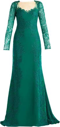 Tadashi Shoji Abito lungo in pizzo - Verde