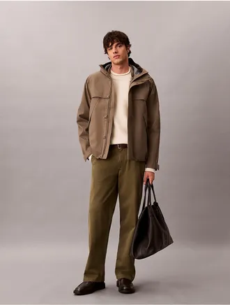 Calvin Klein Mens 3-In-1 Tech Shell Hooded Jacket - Brown - XL