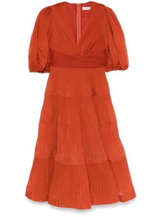 Zimmermann Geplooide midi-jurk - Rood