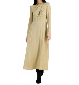 Rachel Roy Harland Faux-Wrap Metallic-Threaded Midi Dress In Gold