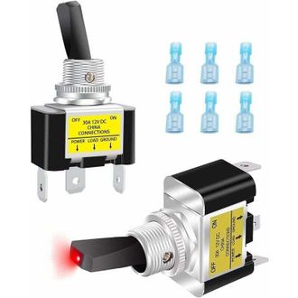 OEM Interruptor Basculante On/off De 2 Piezas, 12 V 30 A, 3 Terminales, Interruptor De Palanca Spst De 2 Posiciones Para Coche, Cami&oacute;n, Barco, Asw-07d-2-r