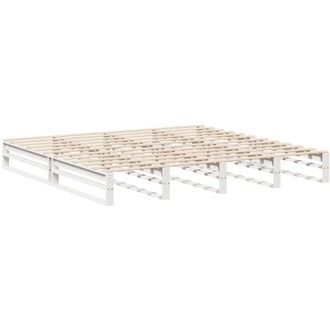 vidaXL Bed Frame without Mattress White 180x200 cm Super King Solid Wood Pine vidaXL