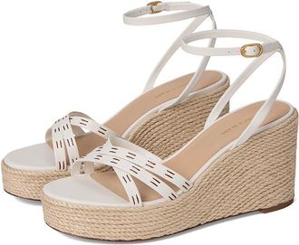 Veronica Beard Philene Womens Wedge Shoes Coconut White Leather : 9.5 M