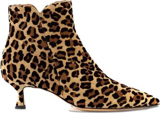 Mara Bini 50mm leopard-print ankle boots - women - Calf Leather/Calf Leather/Calf Leather - 38.5 - Brown
