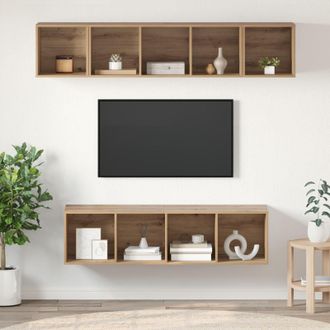 Berkfield Home 4 pcs Artisan oak 37 x 37 x 142.5 cm Engineered wood in Brown