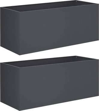 vidaXL Macetero De Jard&iacute;n 2 Uds. Gris Antracita 100 X 40 X 40 Cm Vidaxl