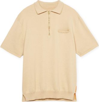 Fortela Laight 3/4 Zip Short Sleeve Polo in Ecru at Nordstrom, Size X-Large Eu