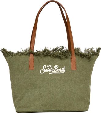 MC2 Saint Barth Tote Bags, female, Green, Size: ONE SIZE City Bag Mid Fringe