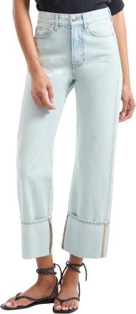 Veronica Beard Dylan Straight Leg Jean In Pale Stone