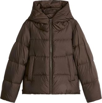 Marc O'Polo Donsjack met capuchon - Dames - Jassen - Bruin - Maat: L Fleece