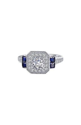 Lafonn Art Deco Simulated Diamond Ring in White/blue at Nordstrom Rack, Size 7