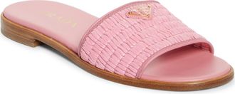 Prada Raffia Slide Sandal in Petalo at Nordstrom, Size 11Us