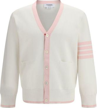 Thom Browne White Cotton Mens Cardigan