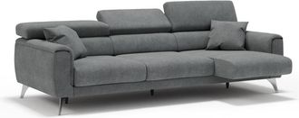 Divani.Store Sof&aacute; 3 plazas extensibles en tejido impermeable 244 cm gris
