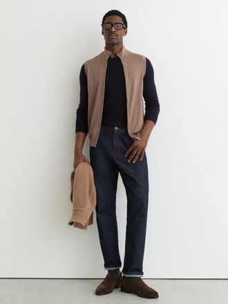 Reiss Camel Brown Gilet, Xxl