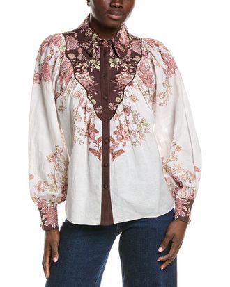 Hemant & Nandita Yoke Linen-Blend Shirt