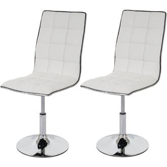 Hhg Set 2x sedie soggiorno eleganti 834 design moderno ecopelle sala pranzo bianco