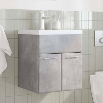 Berkfield Home Durable 2 Piece Bathroom Furniture Set Concrete Grey Engineered Wood