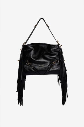 Givenchy Gefranste Schultertasche aus genarbtem Leder Voyou Medium