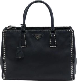 Prada Pre-owned Galleria Double Zip - Dames - Vintage Shopper - Zwart - ONE Size - Leer - Vintage