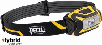 Petzl Linterna Frontal Compacta Petzl Aria 1r Waterproof - 450 L&uacute;menes - Negro/amarillo- Pila Incluida - E069ca00