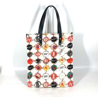 Burberry Multi-Color Nylon Leather Shoulder Bag Tote Bag (Pre-Owned)