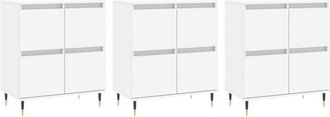 vidaXL Sideboards 3 pcs White Engineered Wood Vidaxl