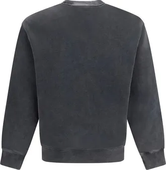 Maison Kitsun&eacute; Fox Head-Embroidered Cotton Sweatshirt - Gray
