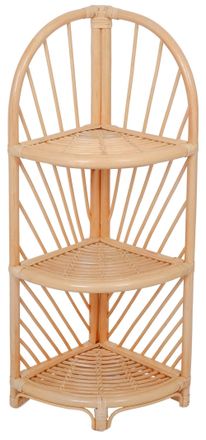 Nordlys Estanter&iacute;a de esquina de 3 niveles de rat&aacute;n natural