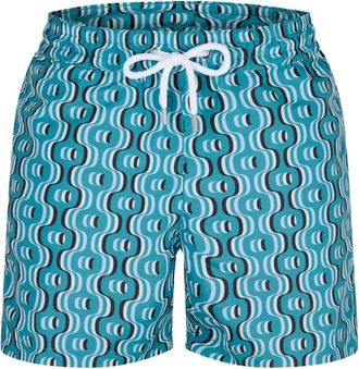 Frescobol Carioca Badmode, Heren, Blauw, S, Polyester, Ipanema Camada Print Zwemshorts