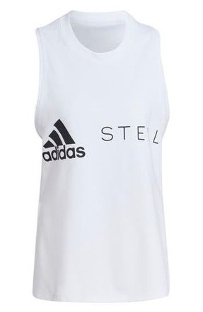 adidas by Stella McCartney Logo Graphic Tank in White at Nordstrom Rack, Size Small