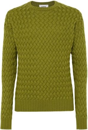 Alpha Studio Mezzo Collo Urban - Heren - Ronde hals truien - Groen - XL - Wol - Truien & Vesten