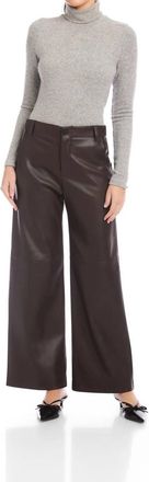 Fifteen Twenty Lara Faux Leather Wide Leg Pants In Brown