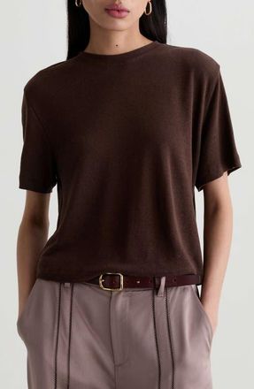 AG - Adriano Goldschmied Charli Boxy Linen Blend T-Shirt in Oak Barrel at Nordstrom, Size X-Large
