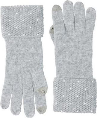 Sofiacashmere Embellished Cashmere Tech Gloves in Grey at Nordstrom Rack
