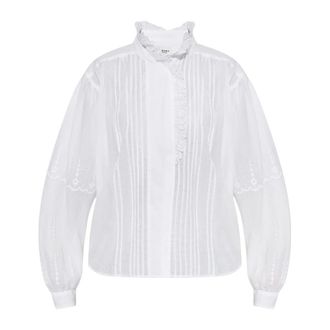 Isabel Marant Overhemden, Dames, Wit, L, Katoen, Leota Shirt