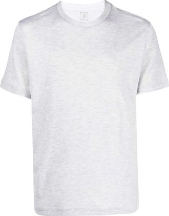Eleventy Classic White Heathered Cotton T-Shirt