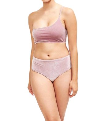 Sauipe Swimwear Serena Hipster Bikini Bottom In Blush Velvet