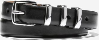 Cole Haan Womens 20MM Harness Belt with Feather Edge - Black Size Medium