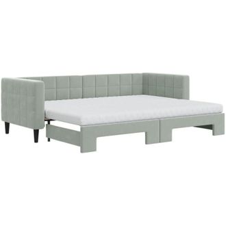 vidaXL Vidaxl - Sof&aacute; Cama Nido Con Colch&oacute;n Terciopelo Gris Claro 80x200 Cm