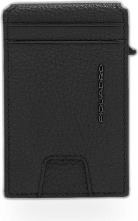 Piquadro Accessoires, Heren, Zwart, ONE Size, Leer, 3-Sleuf Lederen Pop-Up Kaarthouder