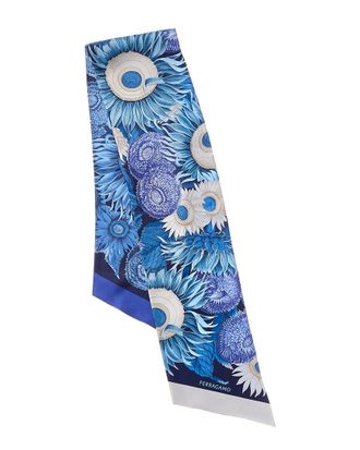 Ferragamo Sunflower Print Silk Scarf