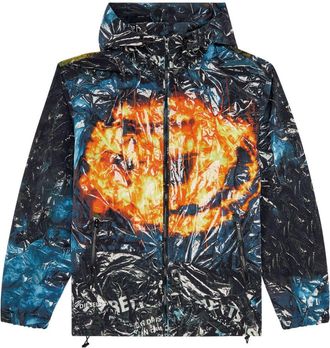 Diesel J-Warrett-Poster hooded jacket - men - Polyamide - 54 - Blue