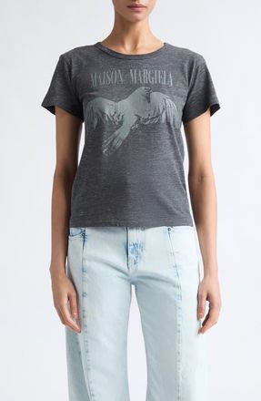 Maison Margiela Bird Fitted T-Shirt in Dark Grey Melange at Nordstrom, Size X-Small